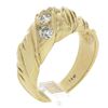 Image 1 : Vintage Men's 10K Rosy Yellow Gold .50 ctw Diamond Textured & Polished Band Ring