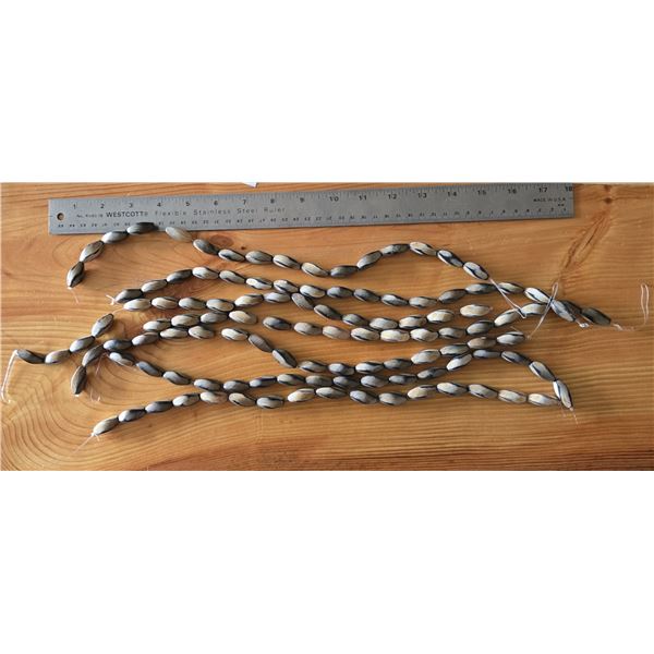 Seven Strands of Kamagong Twisted Peanut Wood Beads