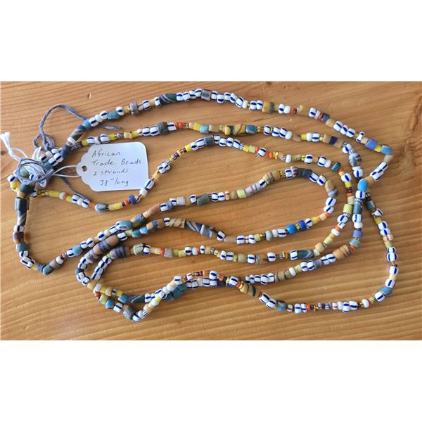 Two 38” Strands of Mixed Antique Trade Beads