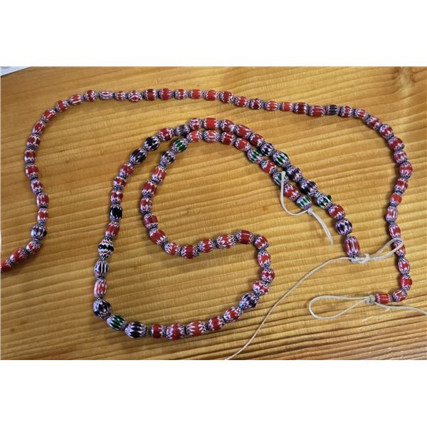 Two Strands of Vintage Chevron Trade Beads