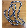 Image 1 : One 42” Antique Opaque White and Translucent Blue Venetian Padre Beads