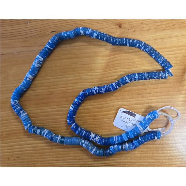 One Thirty-Two Inch Strand of Antique Blue Kambora Trade Beads