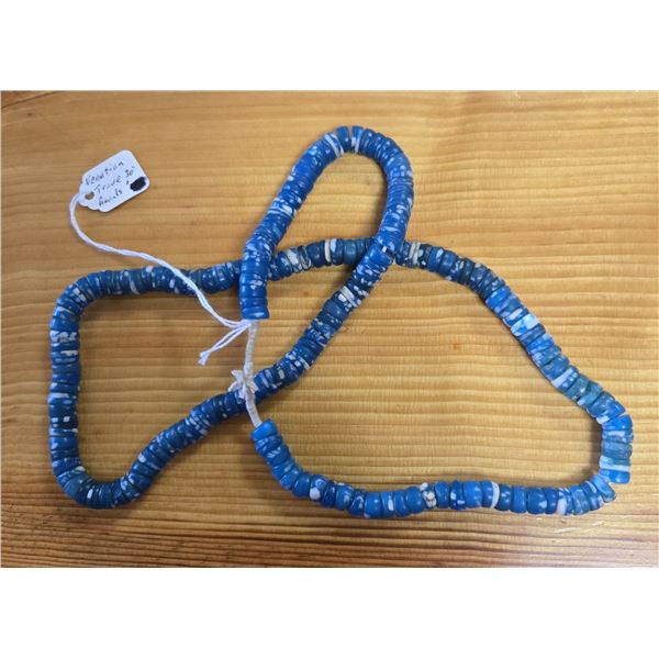 One Thirty-Two Inch Strand of Antique Blue Kambora Trade Beads