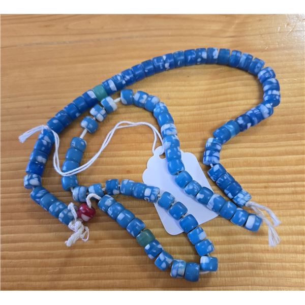 One Twenty-Six Inch Strand of Antique Blue Kambora Trade Beads