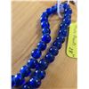 Image 2 : One 28” Strand of Antique Translucent Cobalt Blue Padre Beads