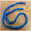 Image 1 : One 24” Strand of Antique Translucent Blue Padre Beads