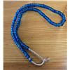 Image 2 : One 23” Strand of Antique Translucent  Blue Padre Beads