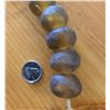 Image 2 : One 27” Strand of Antique Sand Cast Butterscotch Colored Trade Beads