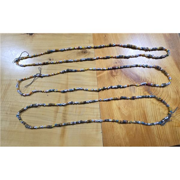 Three 38” Strands of Mixed Antique Trade Beads