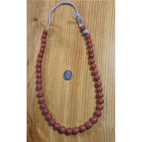 One 18” Strand of Antique Genuine Graduated Indonesian Orange Coral Beads