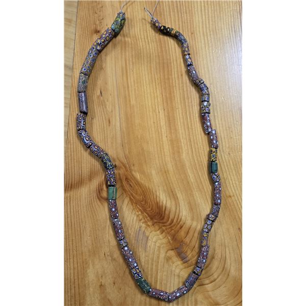 One 33” Strand of Antique Venetian Millefiori Trade Beads