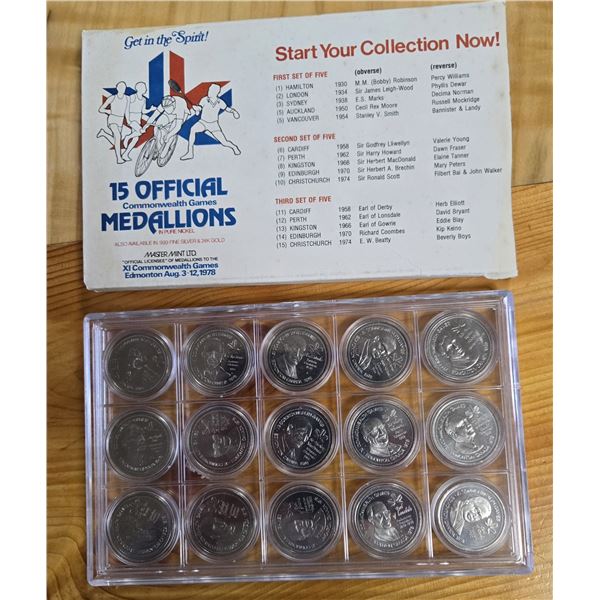 15 Official XI Commonwealth Games Medallions