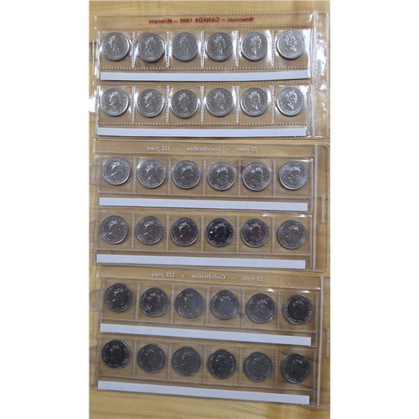Two RCM 1992 Canadian 125th Anniversary of Confederation Twelve Uncirculated Quarters Sets