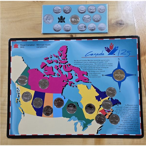 RCM 1992 Canadian 125th Anniversary of Confederation Twelve Uncirculated Quarters Display Card