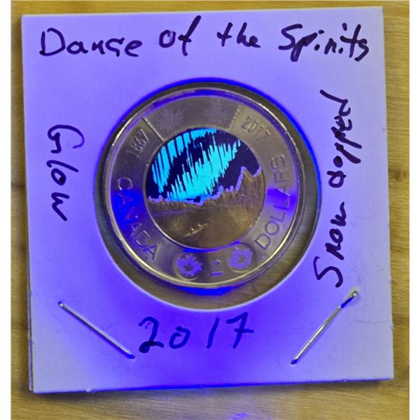 2017 Uncirculated Canadian “Dance of the Spirits” Toonie with Rare Snow on Trees V