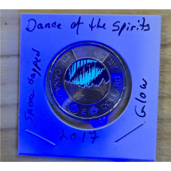 2017 Uncirculated Canadian “Dance of the Spirits” Toonie with Rare Snow on Trees V