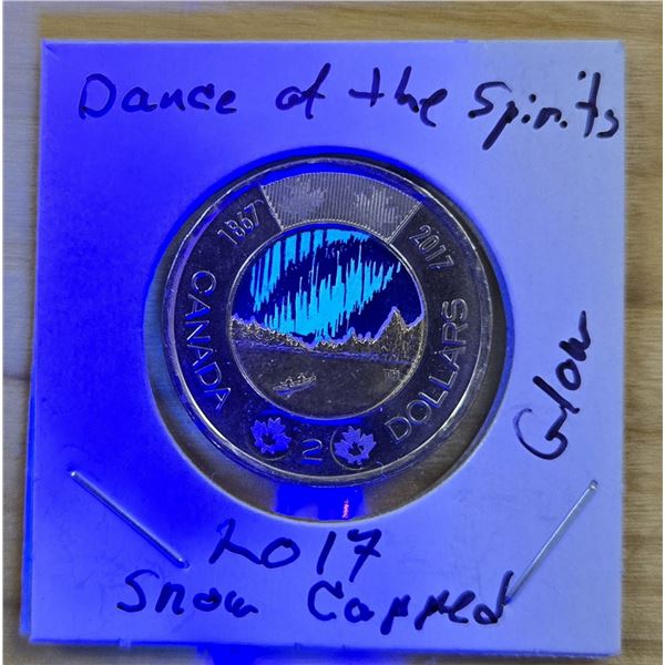2017 Uncirculated Canadian “Dance of the Spirits” Toonie with Rare Snow on Trees V