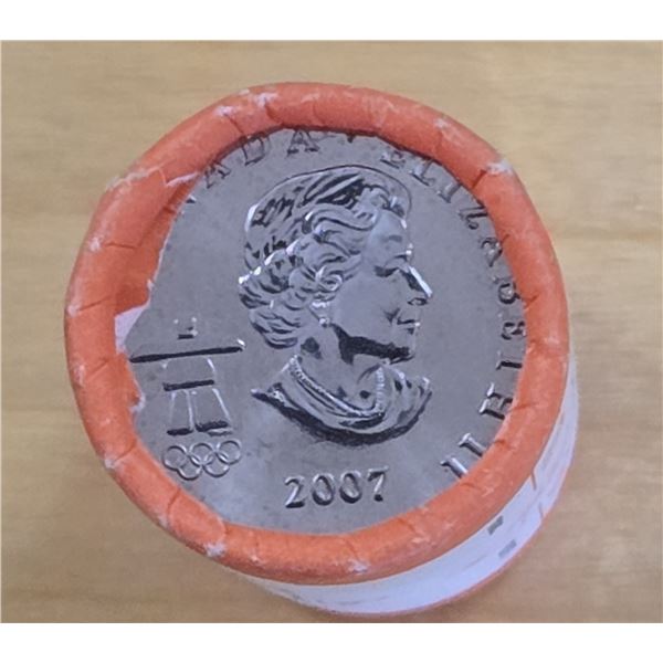 2007 Uncirculated and Unopened Roll of Canadian Quarters