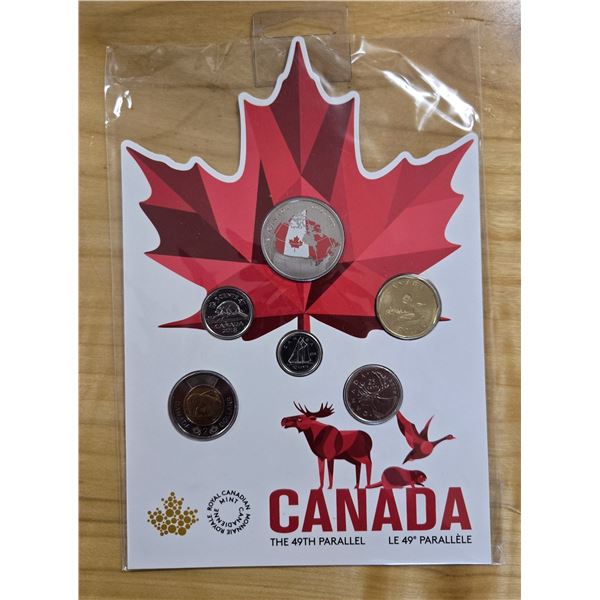 2018 RCM Canada “The 49th Parallel” Coin Set with Colourized 50 Cent Piece