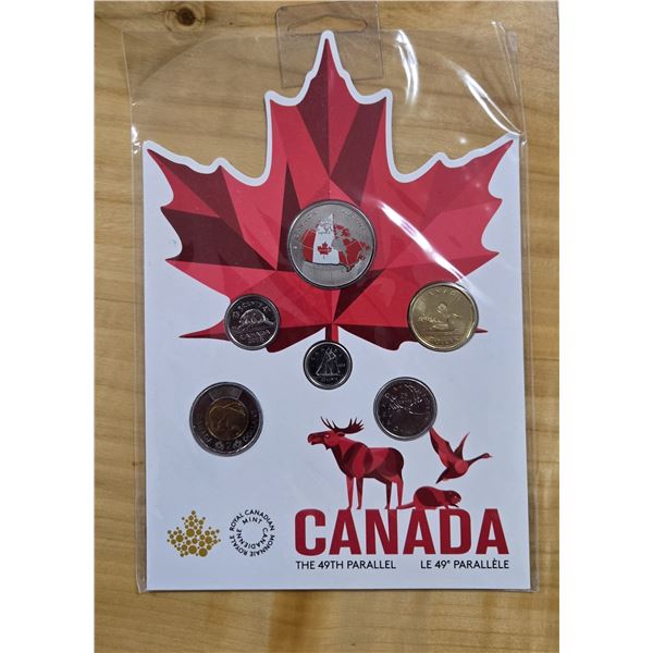 2018 RCM Canada “The 49th Parallel” Coin Set with Colourized 50 Cent Piece