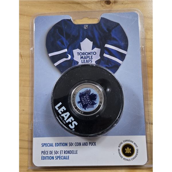 2009 RCM “Toronto Maple Leafs” Special Edition 50 Cent Coin & Puck Set