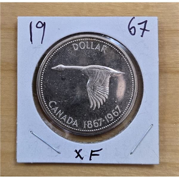 One 1967 Canadian “Centennial” Silver Dollar.