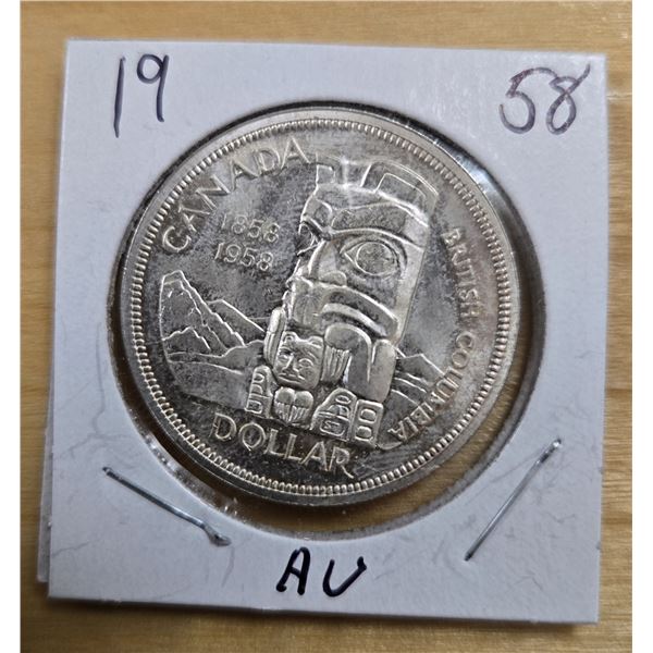 One 1958 Canadian “Totem” Silver Dollar.