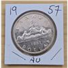 Image 1 : One 1957 Canadian Silver Dollar.