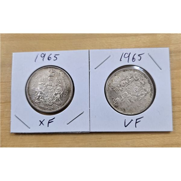 Two 1956 Canadian ‘Centennial’ Fifty Cent Pieces.