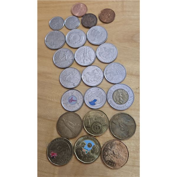 Twenty-Three Circulated Canadian Novelty Coins