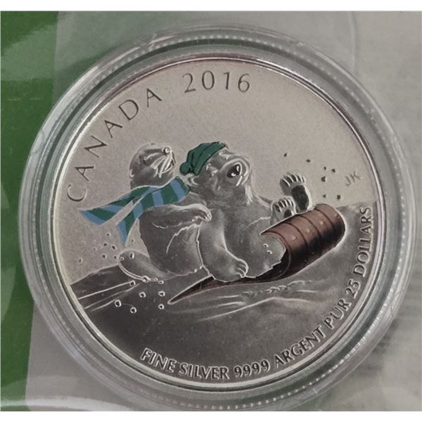 2016 RCM Winter Fun $25 Dollar Fine Silver Coin