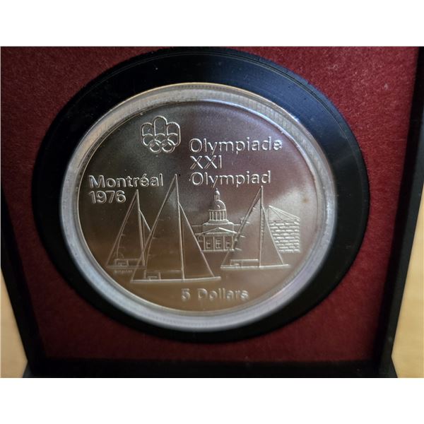1976 Canadian “Montreal Olympics” Five Dollar Sterling Silver Coin.