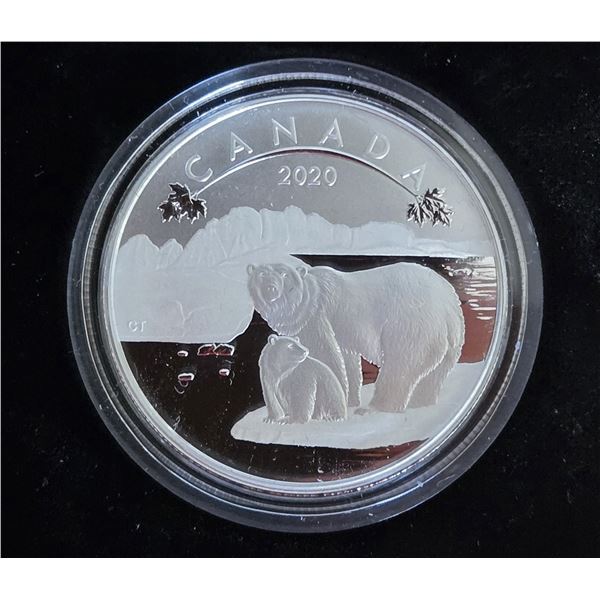 2020 RCM “O Canada! Polar Bears” Fine Silver 10$ Coin.