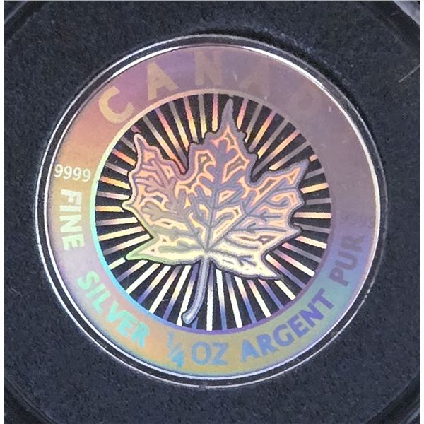 2003 RCM Canadian $3 Dollar Fine Silver ¼ oz. Hologram Maple Leaf Coin