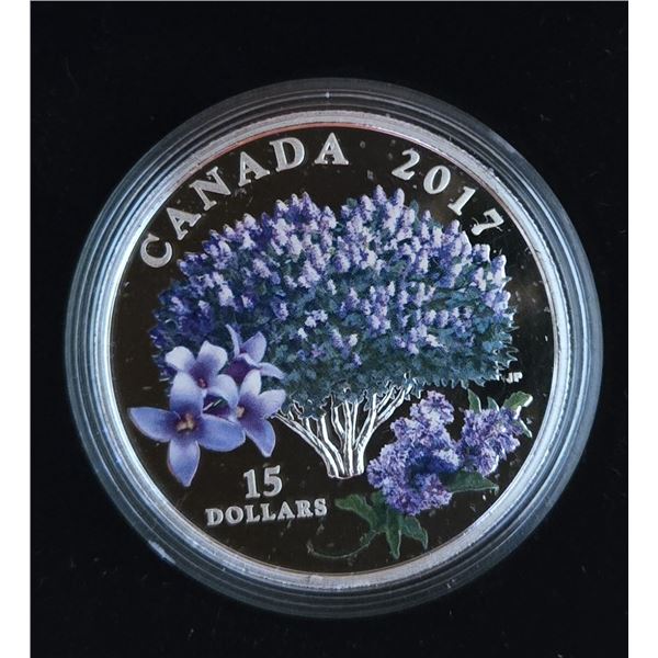 2017 RCM “Celebration of Spring: Lilac Blossoms” Fine Silver Coloured 15$ Coin.