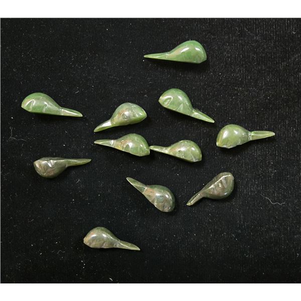 Ten Small Jade Whale Carvings