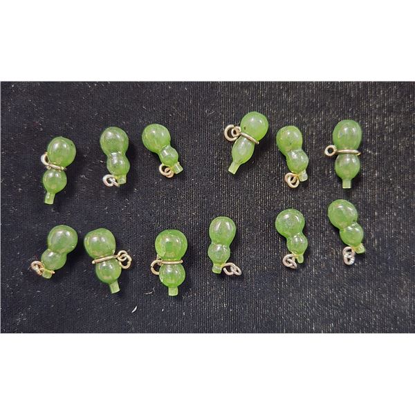 Twelve Small Jade Gourd Pendents