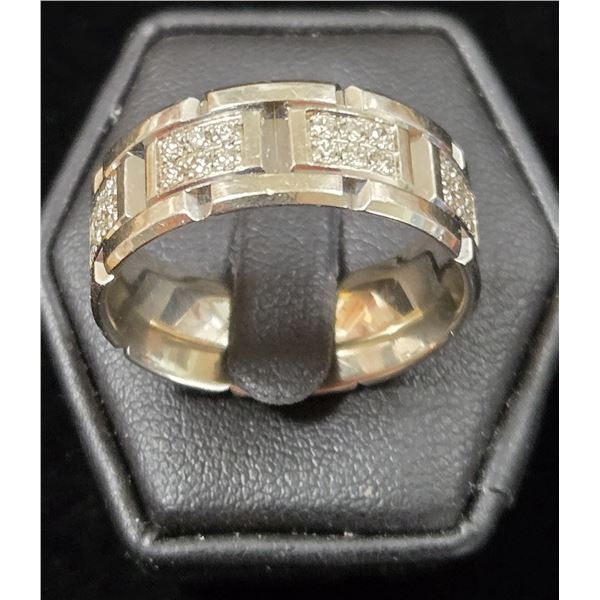 One Gent’s White Gold and Diamond CARLEX Wedding Band