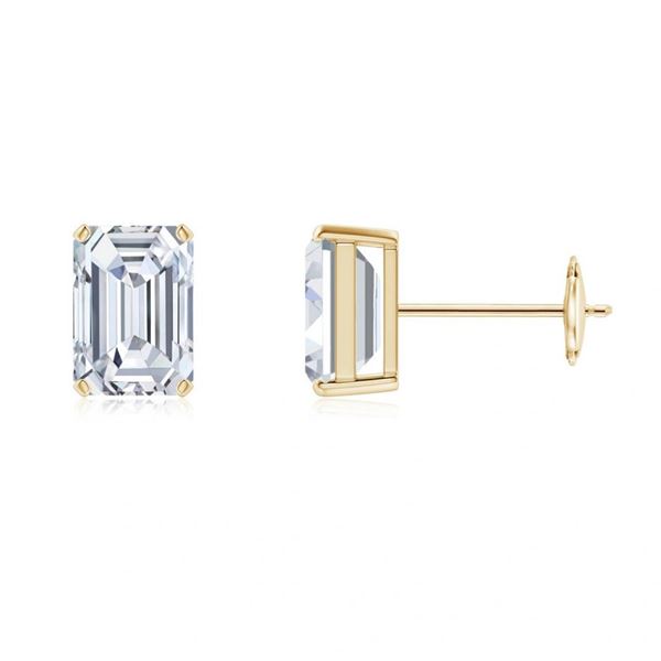 Gold & Lab Diamond 4.00 Cts Earrings Studs
