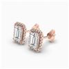 Image 2 : Gold & Lab Emerald Cut Diamond 5 Cts Ear Studs