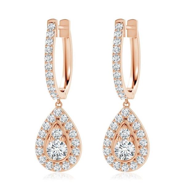 Gold & White Diamond 5.00 Cts Drop Earrings