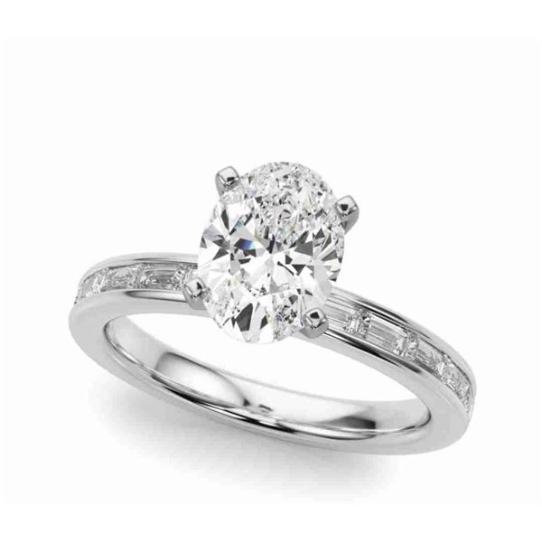 Gold & White Oval  Diamond 5.27 Carats E/VVS - Certified