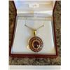 Image 2 : 22KT GOLD PLATED STERLING SILVER NATURAL ENHANCED RUBY (10.30CT) PENDANT WITH GOLD PLATED STERLING S