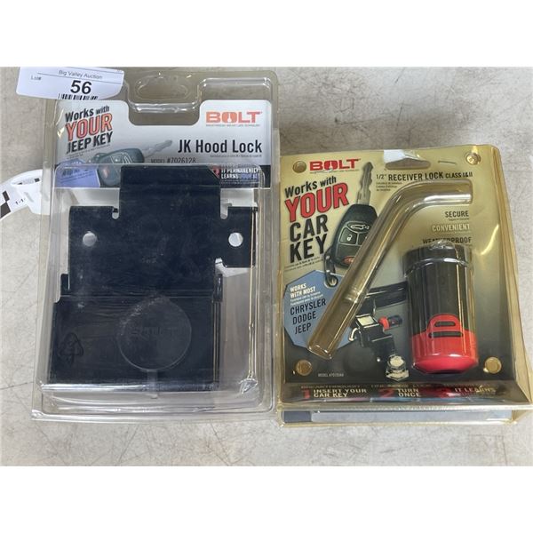 BOLT RECEIVER LOCK, WORKS WITH CHRYSLER, JEEP, DODGE AND HOOD LOCK