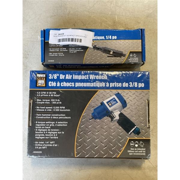 NEW POWERFIST 3/8 IMPACT WRENCH AND 1/4 AIR RATCHET