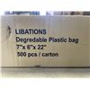 Image 2 : CASE OF DEGREDABLE PLASTIC BAGS SIZE 7"X6"X22"