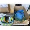 Image 2 : 2 BOXES NEW FOOTWARE, SNOW PANTS, POOFY JACKETS,  BACK ROLLER, KIDS BACKPACK, ETC