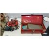 Image 1 : JIGSAW, ANGLE GRINDER, AND TOOL BOX WITH CONTENTS