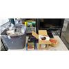 Image 1 : TOTE OF VINTAGE VW, FORD  AND BOSCH AUTOMOTIVE PARTS, ASSEMBLIES, MANUALS, OIL FILTERS AND BATTERY B