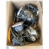 Image 2 : 2 BOXES OF POWER TOOLS AND SHOP HARDWARE, ROUTER, SANDER ETC